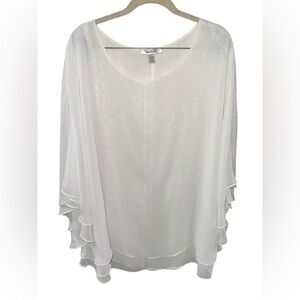 Dressbarn White V-Neck Blouse